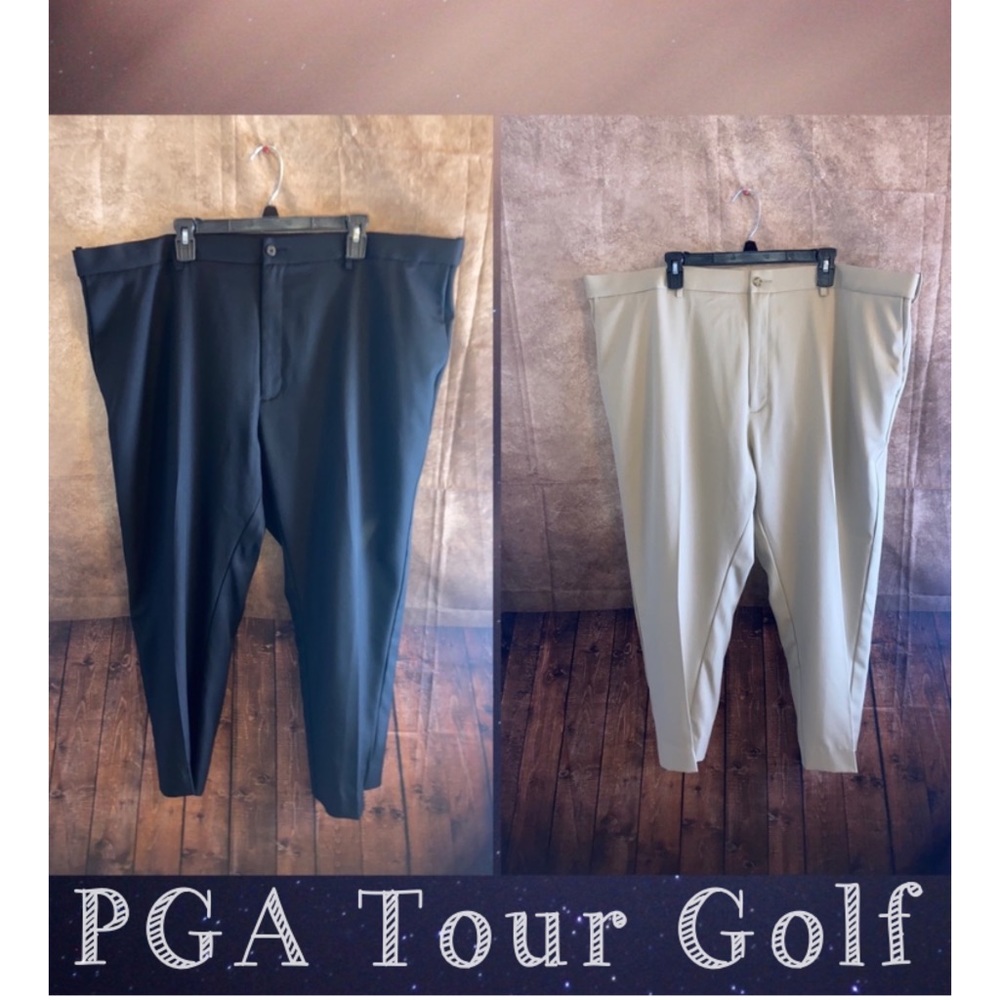 PGA Tour Men's Golf Pants in Black and Khaki